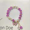 Nova pulseira de vidro doce de borboleta Mori feminina ins nicho pulseira de amigas contas florais de rachadura de gelo atacado