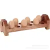 Estante de Madera para Huevos en Stock, Portahuevos de Gran Capacidad, Estante de Almacenamiento para Bandeja de Huevos de Refrigerador, Organizador de Bandeja de Huevos de Madera Maciza