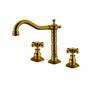 Juego de Tres Piezas para Baño Kaiping Youjia Oro Cepillado Estilo Europeo Grifo Giratorio Doble Manija Grifo para Lavabo 33007