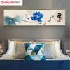 Pintura colgante moderna de lujo ligero para dormitorio, pared de fondo para hotel bed & breakfast, sala de estar, loto abstracto, picture de nueve peces, pintura decorativa de mesita de noche