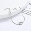 Pulsera de Círculo de Diamantes Flash de doble capa pulsera de diseño nicho de estilo simple y cool joyería coreana para estudiantes mujeres
