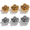 Contas de flores de rosas 3D de aço inoxidável, acessórios artesanais perfurados com contas, pulseira, joias, acessórios para colar, atacado