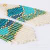 Pendientes de Borla de Cuentas de Arroz Hechos a Mano de Venta Caliente Europea y Americana Pendientes Largos Tejidos con Flecos de Estilo Étnico Bohemio para Mujer