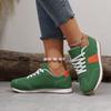 Otoño e Invierno 2024 Nuevos Zapatos Casuales Planos con Cordones de Moda Transfronterizos de Talla Grande, Combinación de Colores, Exteriores Casuales para Mujer, Venta al por Mayor