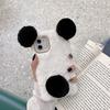 Capa de Celular de Pelúcia de Panda Fofa para iPhone 16 Pro Max da Fábrica Apple 15 Capa Quente para Aquecer as Mãos