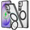 Soporte magnético transparente con rotación de 360 grados, a prueba de caídas y resistente al amarilleo, adecuado para fundas de teléfono Samsung S24/S25/S26