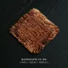 Posavasos Redondo de Textura Rugosa Teñido de Caqui, Base Antideslizante con Aislamiento Térmico, Esterilla para Té con Borde de Borlas, Accesorio para Ceremonia del Té, Portavasos de Tela Vintage para el Hogar