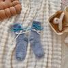 Calcetines de piso acolchados de forro polar de lazo, calcetines de invierno, calcetines para mujer, lindos para el hogar, cálidos para dormir, venta al por mayor