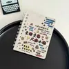 Caderno espiral de desenho animado fofo, caderno de bolso portátil de alta estética, pequeno caderno A7 com virada lateral, bloco de notas de mensagem criativo para estudantes
