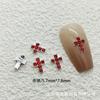 Rojo Neto Bastidor Cruzado Joyería para Uñas Aleación Diamante Vintage Plata Luz para Uñas Accesorios de Lujo Poco Poco