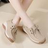 Sapatos Mocassins Femininos de Tamanho Grande com Solado Grosso para Comércio Exterior, Novos com Plataforma Cadarço Moda Versátil Confortáveis Estilo Britânico Sapatos Femininos
