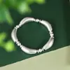 Ciervo Dorado Rey Plata de Ley Plata Lisa Método Antiguo Tubo Doblado Cuerda Tejida Pulsera Personalidad de Nicho Pulsera para Mujer