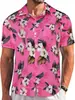 Camisa hawaiana de manga corta para hombre transfronteriza europea y americana, camisa casual de vacaciones con estampado floral, talla europea