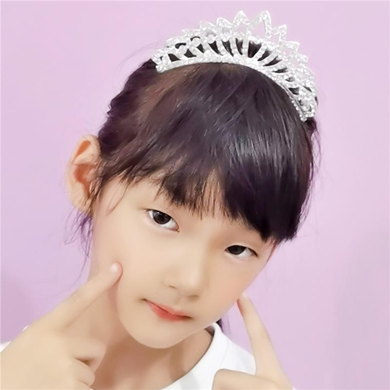 韩版儿童皇冠饰品影楼婚庆头饰水钻发梳发饰表演珍