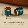 Joias Personalizadas Prata S925 Banhada a Ouro Esmalte Contas Cilindro Contas Espaçadoras Pulseira DIY Feita à Mão Colar Materiais para Joias Acessórios