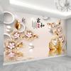 Armonía en el Hogar Trae Prosperidad Papel Tapiz Decorativo para Pared de Fondo de TV Mural Decorativo Tela de Pared 3D Sin Costuras Cubierta de Pared para TV de Sala de Estar 8D