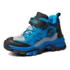 Zapatos de algodón de invierno para niños, forrados de felpa y engrosados para abrigar, botas de algodón grandes estilo Noreste, tallas medianas y grandes para niños, botas de nieve para exteriores con punta de acero
