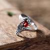 Una generación de anillo de Garnet vintage valiente anillo de Ágata roja estilo nacional valiente anillo para hombres y mujeres anillo de vida