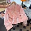 Garantia de Qualidade Seda Pura Redutora de Idade Nova Mãe Estilo Chinês Oriental Clássico Botão de Sapo Bordado Bordado Temperamento Jaqueta Plus Size Outono