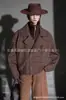 25 Nuevas Prendas de Abrigo Cortas de Invierno Falsas de Dos Piezas Acolchadas a Cuadros con Cuello Alto de Algodón Casual Versátiles de Lana Doble Cara para Mujer