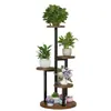 Estante de Flores de Hierro para Sala de Estar, Estante de Flores de Pie para Balcón, Soporte para Macetas de Suculentas y Plantas Verdes, Estante de Almacenamiento de Piso Multicapa para Interiores