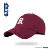 Boné de Baseball de Algodão Puro com Aba Rígida Letra R para Mulheres, Chapéu de Sol Versátil da Moda Outono e Inverno, Boné de Baseball Masculino Personalizado para Venda por Atacado
