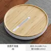 Bandeja de té pequeña estilo japonés con almacenamiento de agua, Bandeja de bambú resistente para uso doméstico, Juego de té redondo con drenaje de agua, Plataforma de secado para preparación de té
