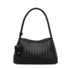 Bolso Cuadrado Pequeño Tejido Hecho a Mano de Nicho Coreano para Mujer 2025 Otoño Nuevo de Moda Retro Casual Bolso de Hombro o Axila