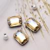 10X14mm Retangular Retangular Colorido Vidro Costurado à Mão Garra Broca DIY Strass Acessórios de Vestuário Decorações de Roupas