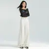Jeans de pierna ancha de tiro alto, corte ajustado, para mujer, nuevo diseño de otoño 2026, holgados y favorecedores, con una silueta fluida que llega hasta el suelo, disponibles para dropshipping