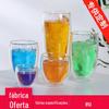 Fabricante de Copo de Vidro Borossilicato Alto Personaliza Copo de Água Resistente ao Calor, Copo de Chá Transparente de Camada Dupla, Copo de Leite Clássico Durável Transfronteiriço