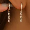Brincos de pingente de gota d'água, moda europeia e americana, comércio exterior transfronteiriço da Amazon, brincos femininos brilhantes para festa de casamento