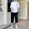 Camiseta Juvenil de Nuevo Estilo para Verano de Manga Corta para Estudiantes de Secundaria Niños Conjunto Deportivo Casual de Moda Conjunto de Dos Piezas