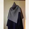 Xale de Tricô Multi-Uso Maillard Novo Estilo Lã Merino Super Fina Gola Alta Fenda Cachecol Grande