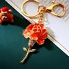 Chaveiro de Flor Rosa de Corda Trançada para Carro de Mulheres, Argola de Chaveiro Pingente de Bolsa de Metal, Presente Criativo Atacado Aliexpress