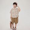 Camisa de Manga Corta Changguo para Niños, Top Delgado de Verano con Estampado Completo, Estilo Coreano, Camisa de Algodón Puro para Niños Pequeños
