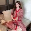 Conjunto de Kimono de Algodón Waffle para Primavera y Otoño, Cardigan de Cuello Kimono, Manga Larga, Ropa de Casa, Se Puede Usar Afuera, Aspecto de Alta Gama, Pantalones Largos, Pijama para Mujer, Verano