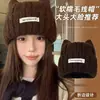 Gorro de Lana Estilo Coreano con Orejas de Gato para Mujer, Circunferencia de Cabeza Grande, Gorro para el Frío, Otoño e Invierno, Engrosado, Protección contra el Frío, Calidez, Gorro de Felpa Tejido