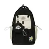 Mochila soft girl muito estilosa, mini bolsa mini ins, conjunto de mochila de duas peças para estudantes universitárias para passeios de primavera