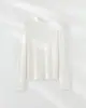 Suave Otoño LockSkin-friendly Cómodo Lyocell Acetato Lana Cuello Semi-alto Capa Base Top Mujer Elegante Adelgazante Top