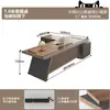 Mesa executiva de luxo leve, design minimalista e moderno, exalando uma sensação de alto padrão, adequada para gerentes e CEOs, mesa pequena para uma pessoa com um armário lateral