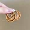 Latte Estilo Francés~Colección de Aretes de Acrílico Color Café para Mujer, Aretes de Nicho de Lujo de Alta Gama, Aretes de Botón de Moda