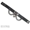 Moda Punk Gótico Estilo Caveira Rebite Escuro Retrô Par Pulseira de Couro PU Pulseira de Casal Atacado