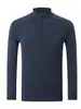 Sudadera Deportiva para Hombre con Media Cremallera y Cuello Alto, Prenda Superior para Exteriores, Ciclismo, Fitness, Running, Secado Rápido, Absorbente de Sudor, Primavera y Otoño, Manga Larga Ty22