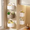 Caja de almacenamiento linda de oso de dibujos animados para colgar en la pared, cocina, para cebolla, jengibre y ajo, sin perforaciones, almacenamiento en pared, colgante lateral de refrigerador, azul