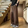 Calça de Linho Sintético para Meninos, Estilo Fino de Verão, Calça Casual Reta para Adolescentes, Respirável e Confortável, Calça Longa com Cordão e Cintura Elástica
