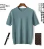 Suéter de cachemira para hombre de manga corta, cuello redondo, otoño e invierno, tejido de panal, lana suelta, suéter ligero de manga corta, venta al por mayor
