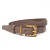 Cinturón de Piel Genuina para Mujer Nuevo Versátil Moda Decorativo Traje Jeans Negro Simple Listo para Enviar