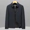 Jaqueta de plumas masculina para outono e inverno, com gola de lapela, estilo workwear, forro de plumas removível, uso dois em um, adequada para homens de negócios de meia-idade, agasalho quente