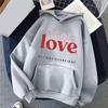 Sudadera con cuello redondo para hombre y mujer, estilo europeo y americano, nueva para el Día de San Valentín 2025, con estampado simple de corazón y letra en inglés, para comercio exterior europeo y americano